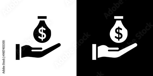 Investment icon in solid flat trendy design style.