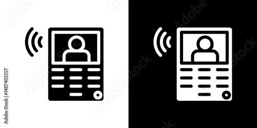Intercom icon in solid flat trendy design style.