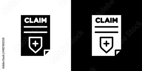 Insurance Claim icon in solid flat trendy design style.