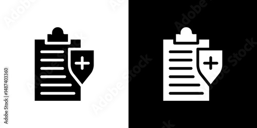 Insurance policy icon in solid flat trendy design style.