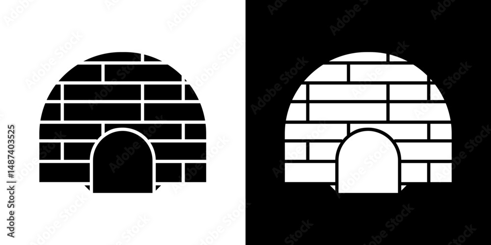 Fototapeta premium Igloo icon in solid flat trendy design style.