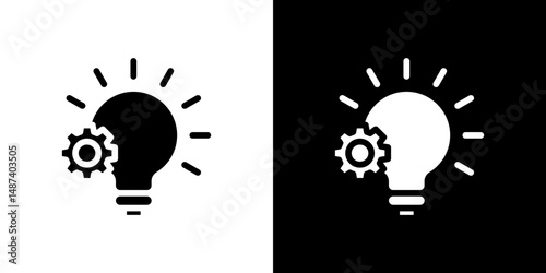 Implement icon in solid flat trendy design style.