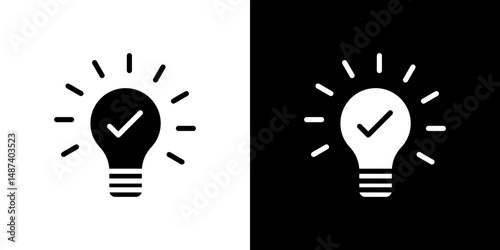 Idea icon in solid flat trendy design style.