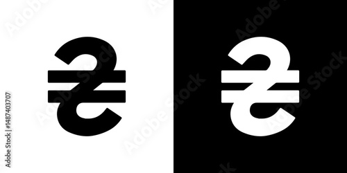 Hryvnia icon in solid flat trendy design style.