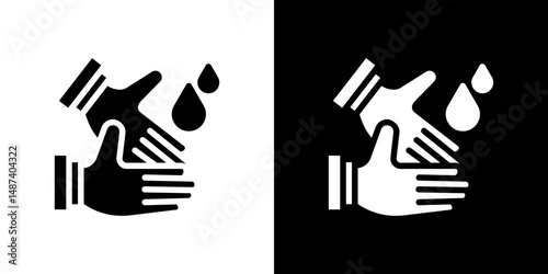 Handwashing icon in solid flat trendy design style.
