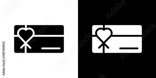 Gift voucher icon in solid flat trendy design style.