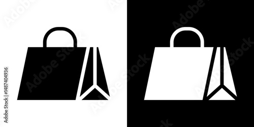 Gift bag icon in solid flat trendy design style.