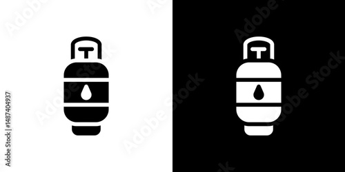 Gas cylinders icon in solid flat trendy design style.