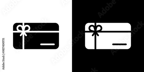 Gift card icon in solid flat trendy design style.