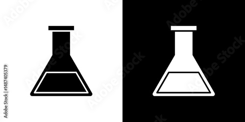 Flask icon in solid flat trendy design style.