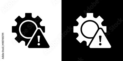 Failure icon in solid flat trendy design style.