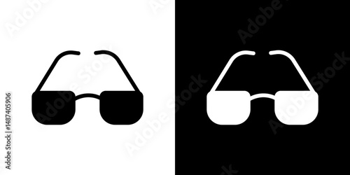 Eye glasses icon in solid flat trendy design style.