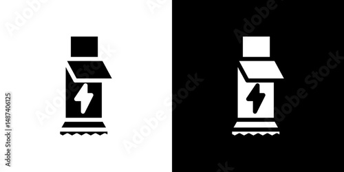 Energy bar icon in solid flat trendy design style.