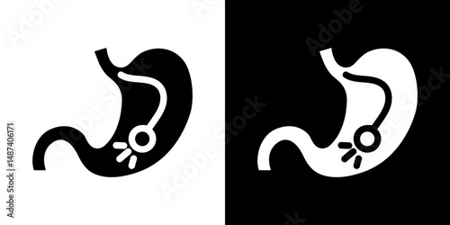 Endoscopy icon in solid flat trendy design style.