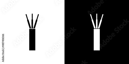 Electric cable icon in solid flat trendy design style.