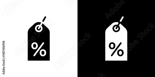 Discount tag icon in solid flat trendy design style.