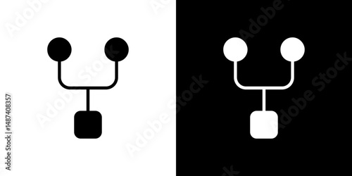 Code Fork icon in solid flat trendy design style.