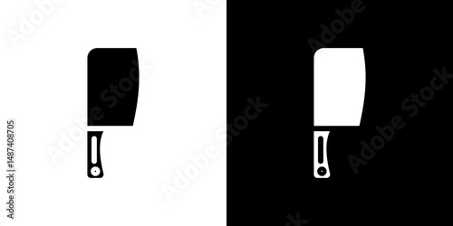 Chopper knife icon in solid flat trendy design style.