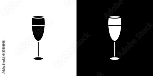 Champagne Glass icon in solid flat trendy design style.