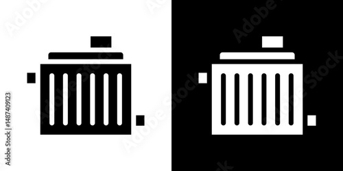 car radiator icon in solid flat trendy design style.