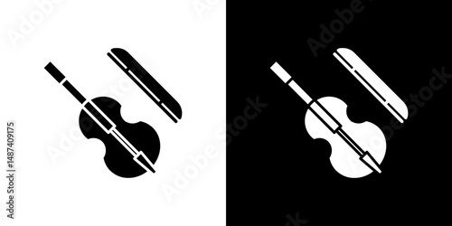 Cello icon in solid flat trendy design style.