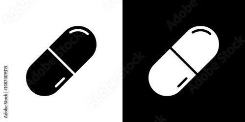 Capsules icon in solid flat trendy design style.