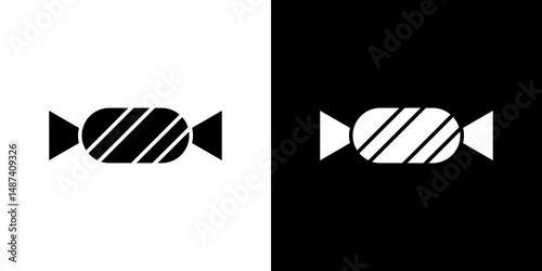 Candy-sweet icon in solid flat trendy design style.