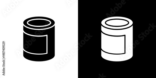 Can food icon in solid flat trendy design style.