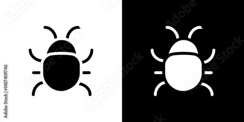 Bug icon in solid flat trendy design style.
