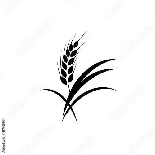 Golden Grain Silhouette: This image is a sleek and minimalist illustration, a monochrome depiction of golden grain. The simplicity of this image belies the important of harvest. 