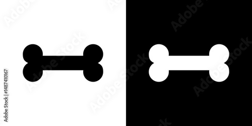 Bone icon in solid flat trendy design style.