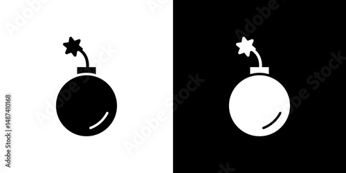 Bomb icon in solid flat trendy design style.