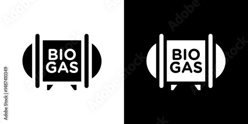 Biogas icon in solid flat trendy design style.