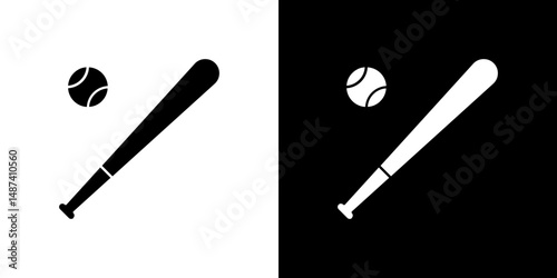 Baseball icon in solid flat trendy design style.