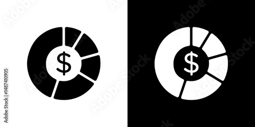 Asset allocation icon in solid flat trendy design style.