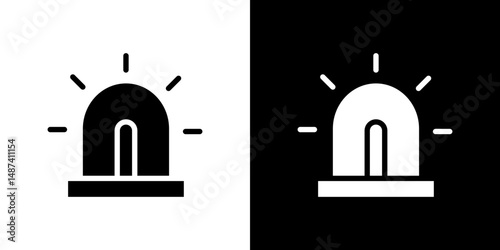 Ambulance siren icon in solid flat trendy design style.