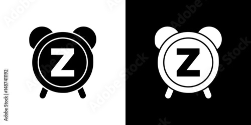 Alarm snooze icon in solid flat trendy design style.