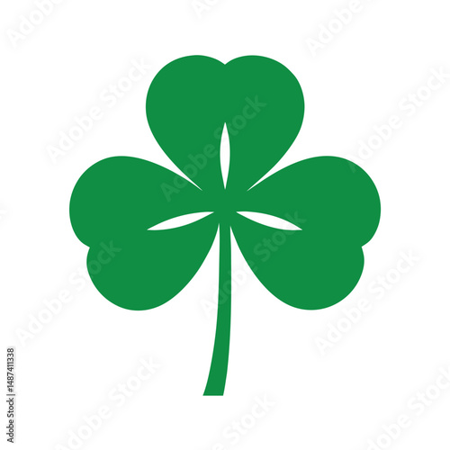 Simple green shamrock symbol design for st patricks day celebrations and irish culture