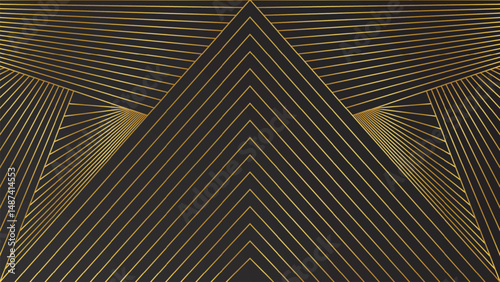 Geometric abstract background lines gold stripe element design vector luxury black background EPS 10	