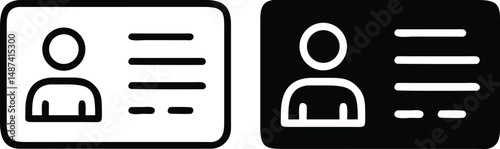 Black and White Identity Card Icon in Simple Official Document Design