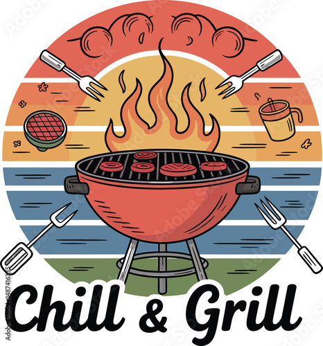 Summer grill sunset bbq party chill vibes