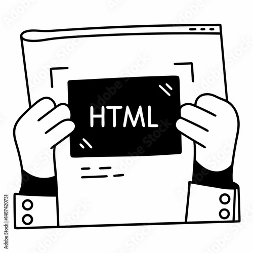 HTML tag design vector white background