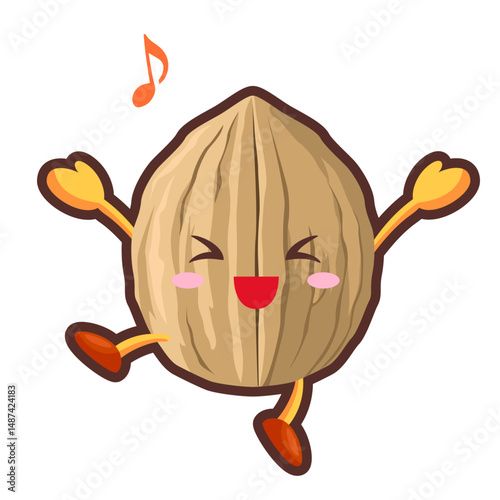 とても喜ぶかわいいクルミのキャラクター