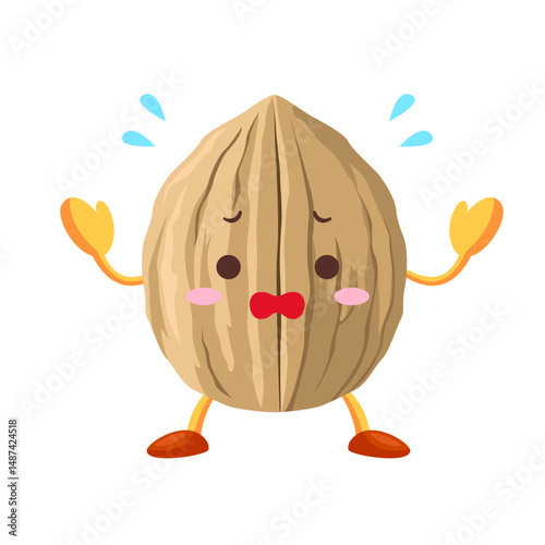焦っているかわいいクルミのキャラクター