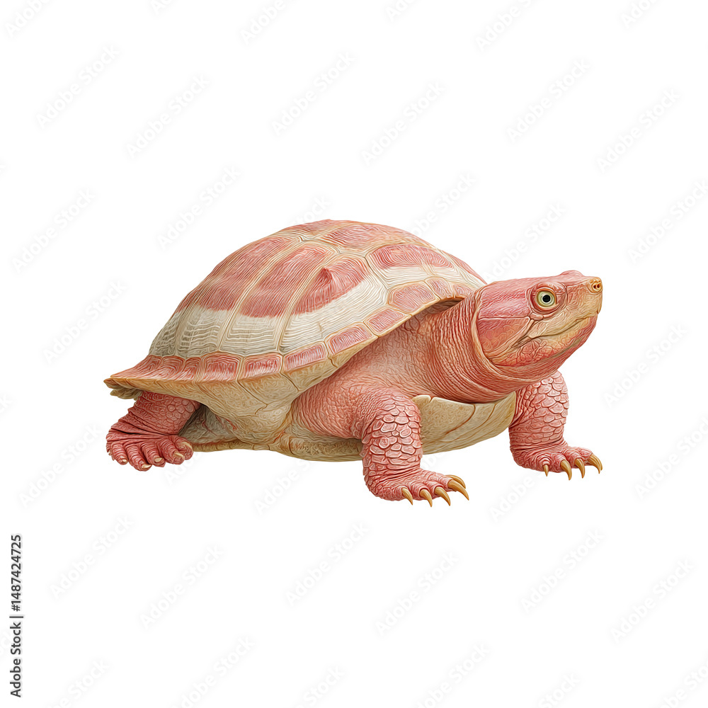 Obraz premium Albino Tortoise A Unique and Striking Reptile Portrait