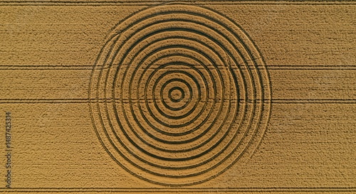 Wallpaper Mural Crop Circle Pattern in Wheat Field Aerial View Torontodigital.ca