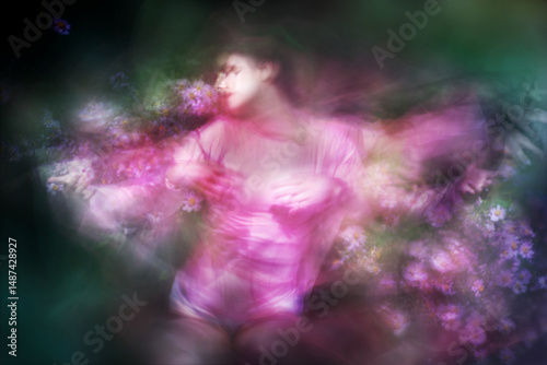 Woman Performing Wing Movement in Anemones