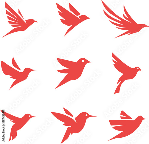 various kinds of bird icons