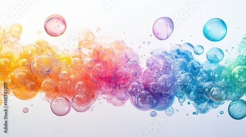 Bubbles and Ink Spots on Clean White Canvas