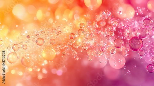 Bubbly Orange and Pink Background in Abstract Form